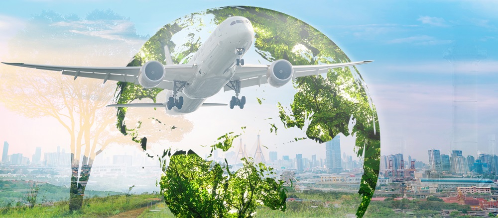 Sustainable,Aviation,Fuel,Concept.,Net,Zero,Emissions,Flight.,Sustainability,Transportation.